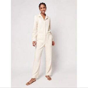 Faherty Overland Twill Jumpsuit Natural Off White Cream Size XS